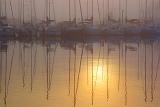 Foggy Harbor Sunrise Reflection_4703